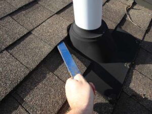 Loosen Shingles (if any are covering the section of Roof Plumbing Boot that Needs Removing/Replacing)